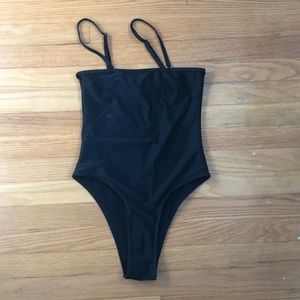 Black one piece swim suit